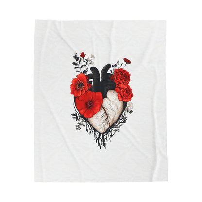 Eco-Friendly Flower Heart Velveteen Plush Blanket