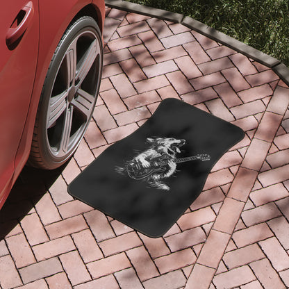 Dog Rock Car Floor Mat with Guitar Design