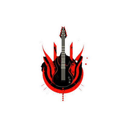 Guitar Flame - Kiss-Cut Vinyl Decals - Bold Space Vibes, Perfect for Sticker Lovers