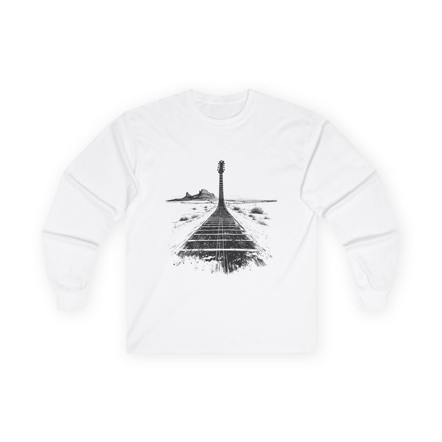 Guitar Neck Landscape Unisex Long Sleeve Tee - Perfect for Music Lovers