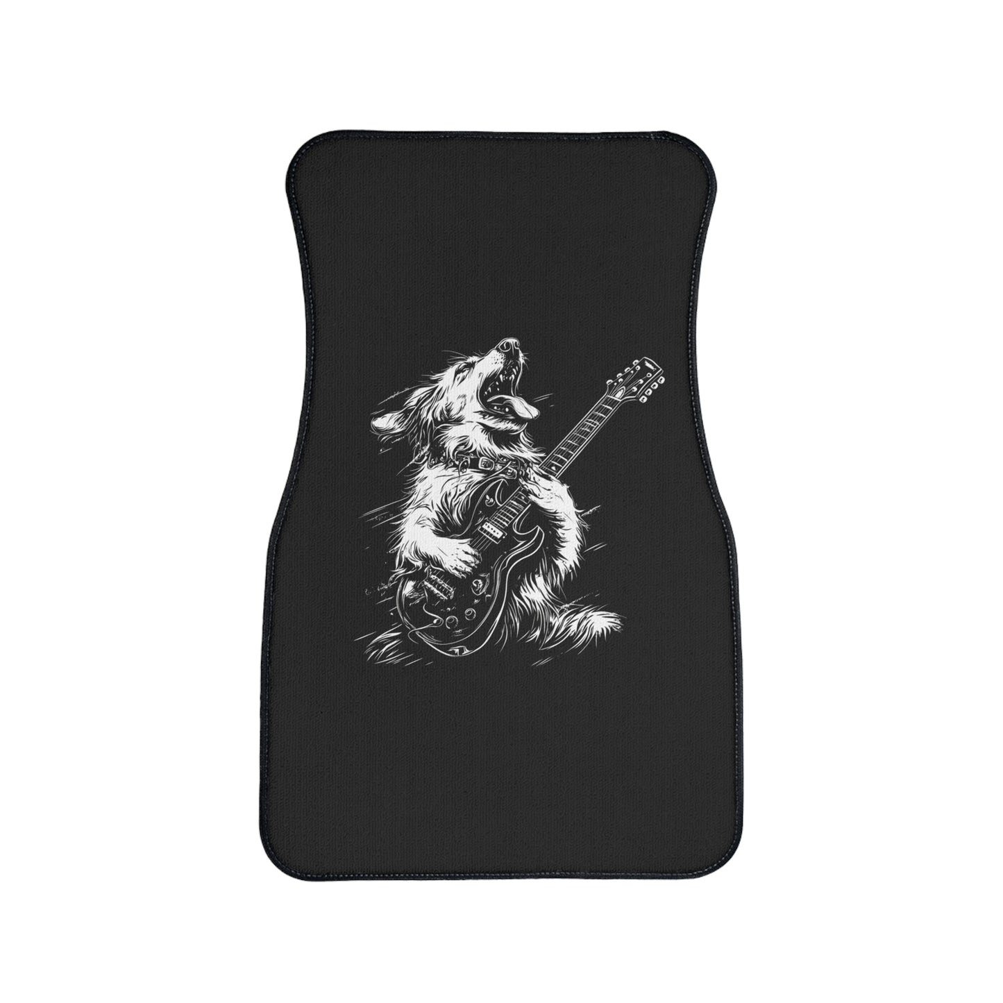 Dog Rock Car Floor Mat with Guitar Design