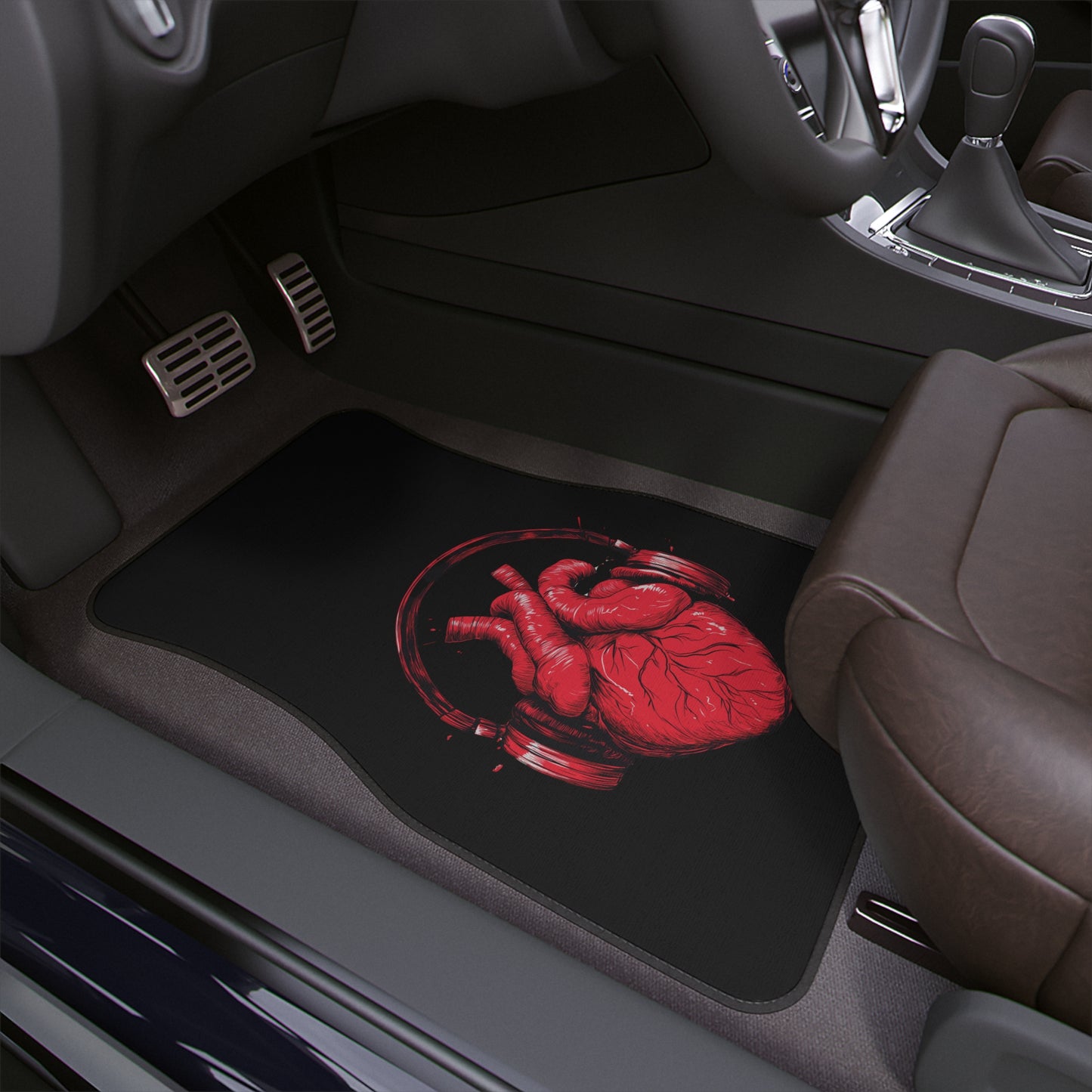 Heart Beat - Car Floor Mat with Guitar Design