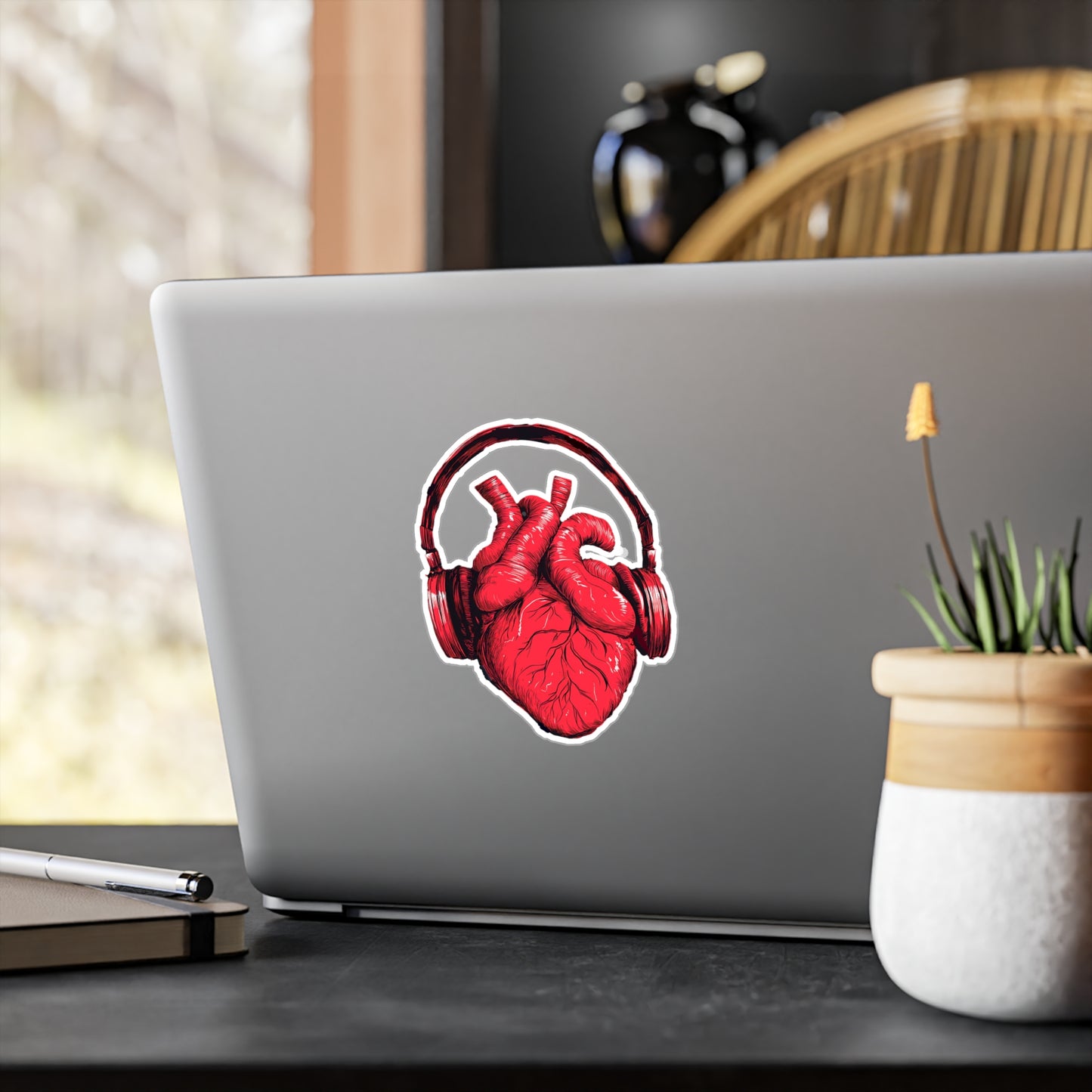 Heart Beat - Kiss-Cut Vinyl Decals - Bold Space Vibes, Perfect for Sticker Lovers