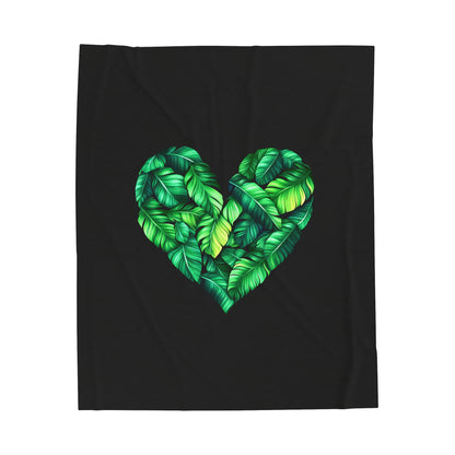 Eco-Friendly Heart of Plantain Velveteen Plush Blanket