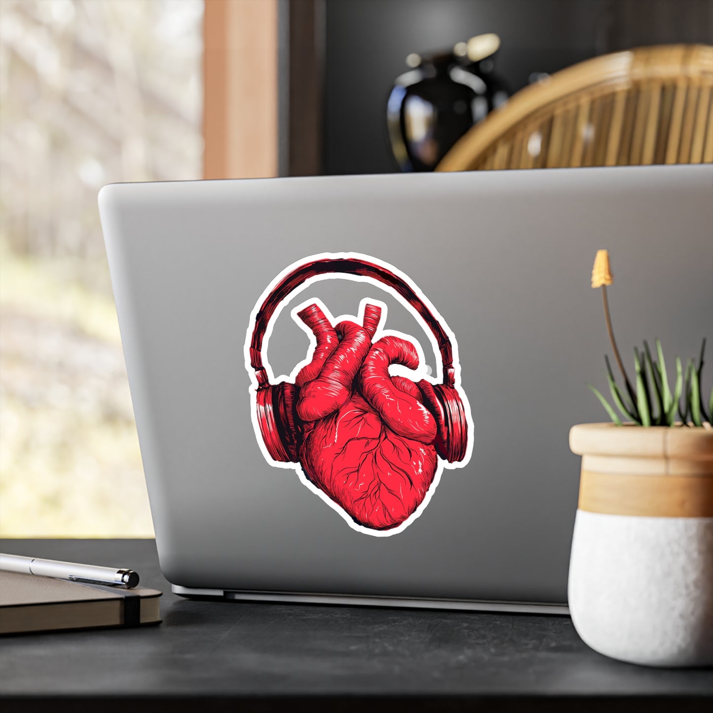 Heart Beat - Kiss-Cut Vinyl Decals - Bold Space Vibes, Perfect for Sticker Lovers