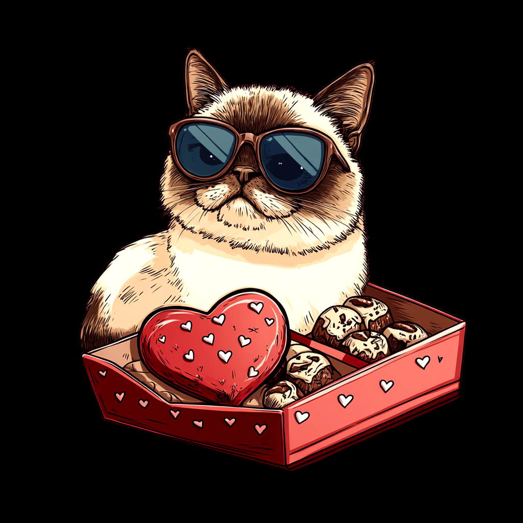 Grumpy Valentine Cat