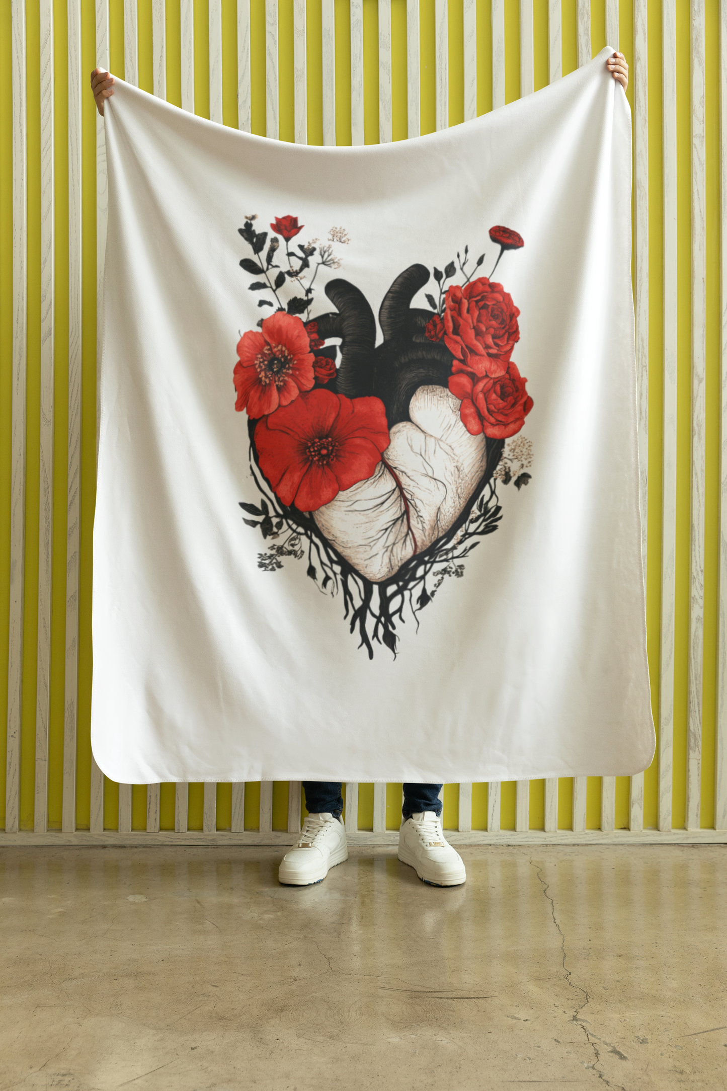 Eco-Friendly Flower Heart Velveteen Plush Blanket