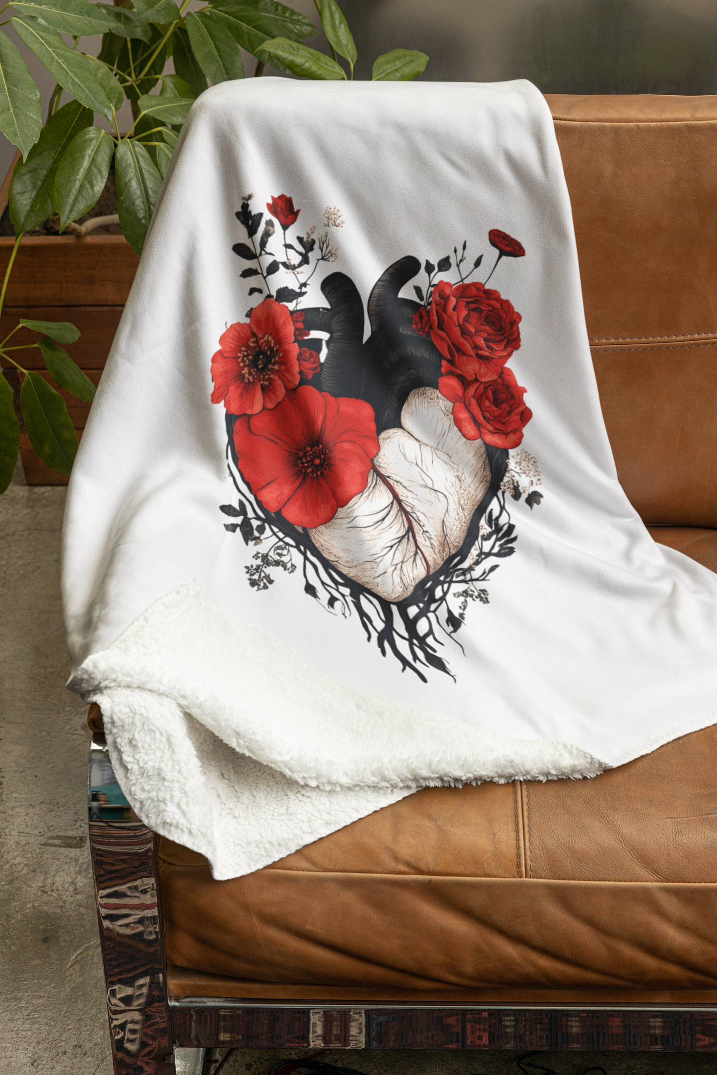 Eco-Friendly Flower Heart Velveteen Plush Blanket