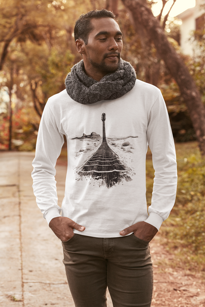 Guitar Neck Landscape Unisex Long Sleeve Tee - Perfect for Music Lovers