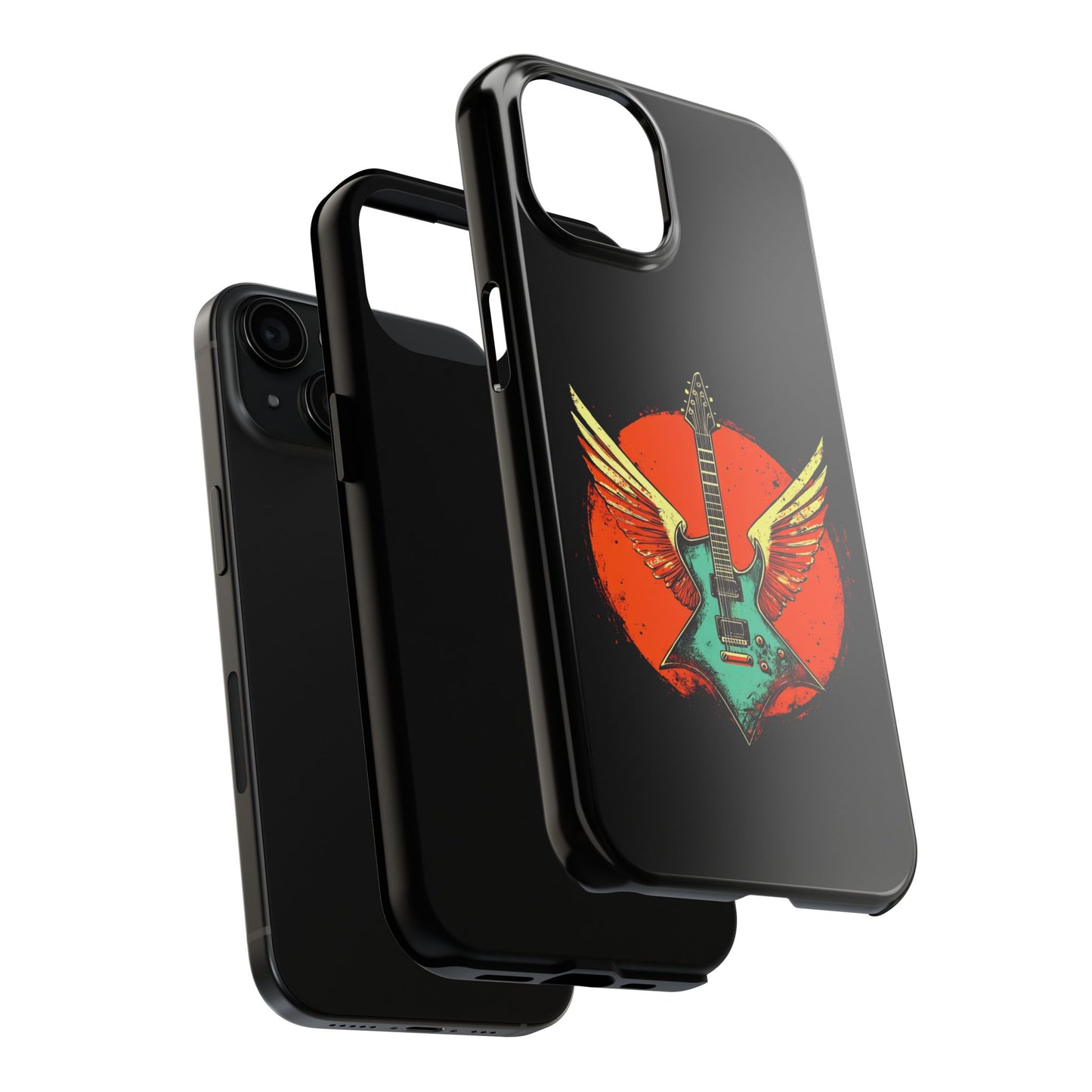 Guitar Wings iPhone 15 Case - Tough & Stylish for Music Lovers