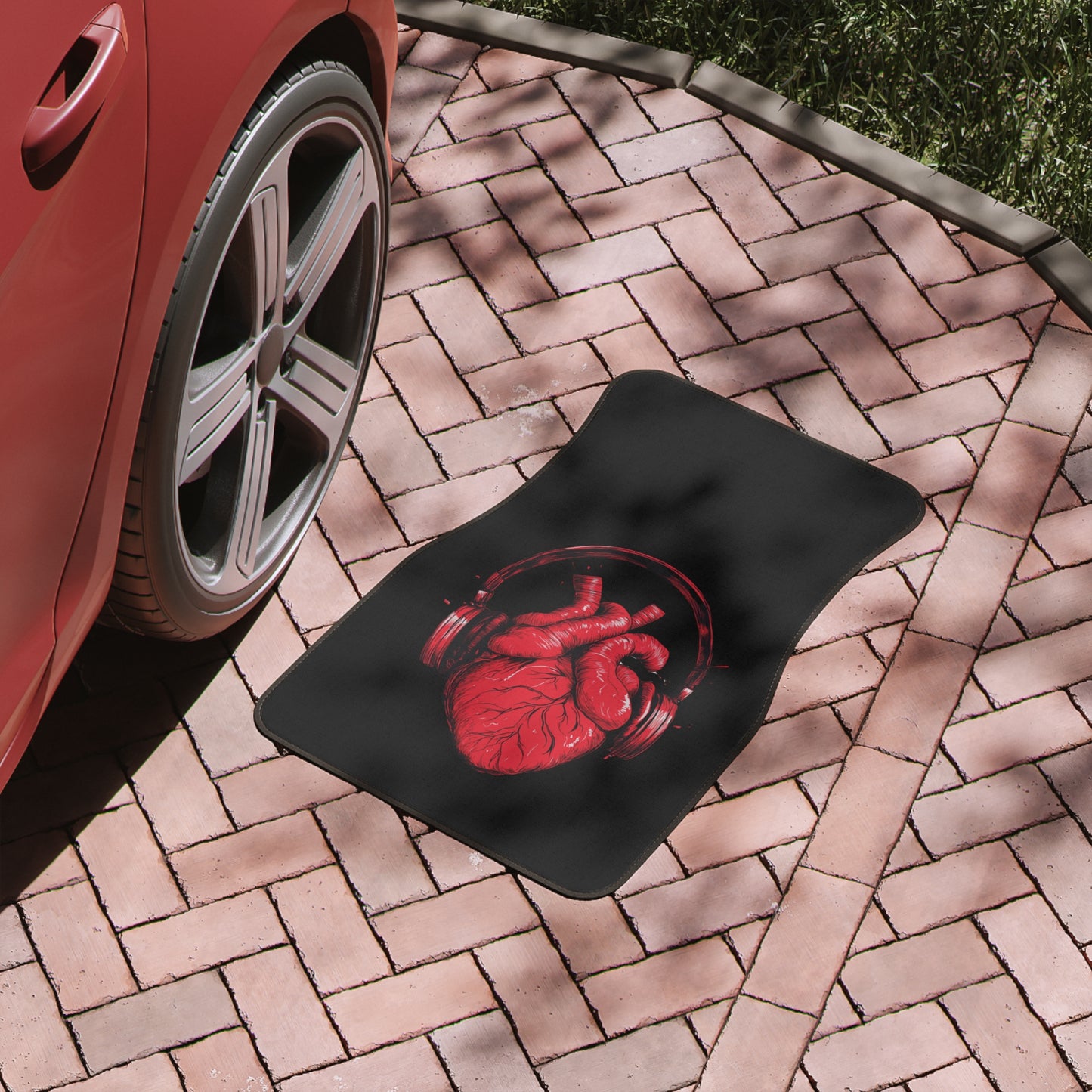 Heart Beat - Car Floor Mat with Guitar Design