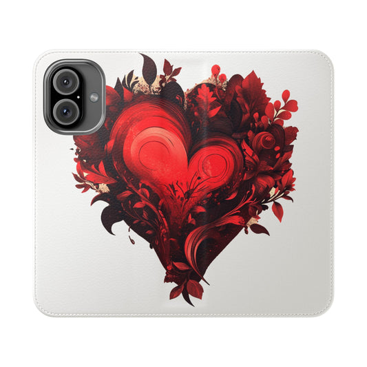 Heart of Soul Flip Case – Heart & Floral Design for iPhone 16 and Androids