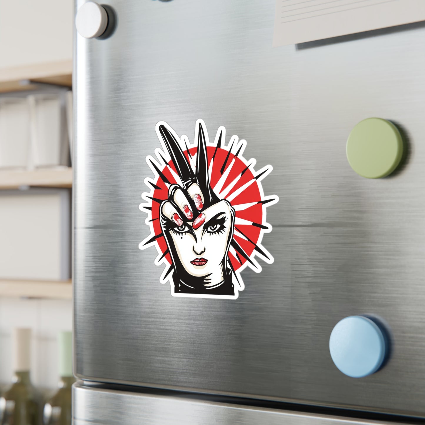 Rebel Retro Punk - Kiss-Cut Vinyl Decals - Bold Space Vibes, Perfect for Sticker Lovers