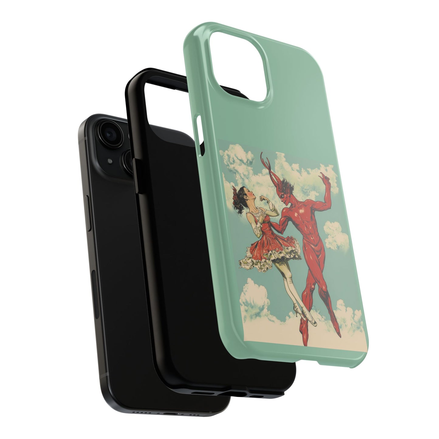 Dancing with the Devil iPhone 15 Case - Tough & Stylish for Music Lovers