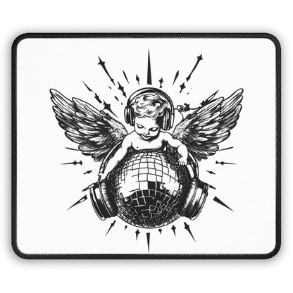 Cupid on Disco Ball Gaming Mouse Pad - Retro Disco Design